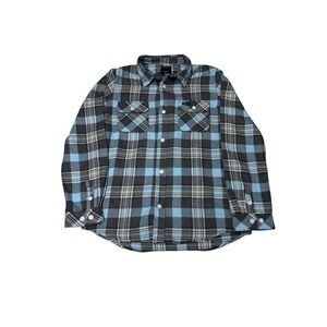 RVCA Mens Fit XL Flannel Shirt Plaid‎ Blue Gray Long Sleeve Casual Button Down